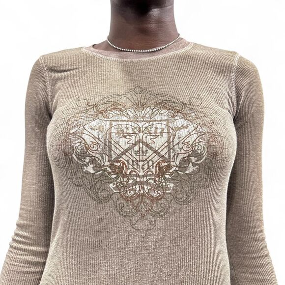 Roxy Y2K Thermal Long Sleeve Top S Surf Skate Grunge - Picture 2 of 8